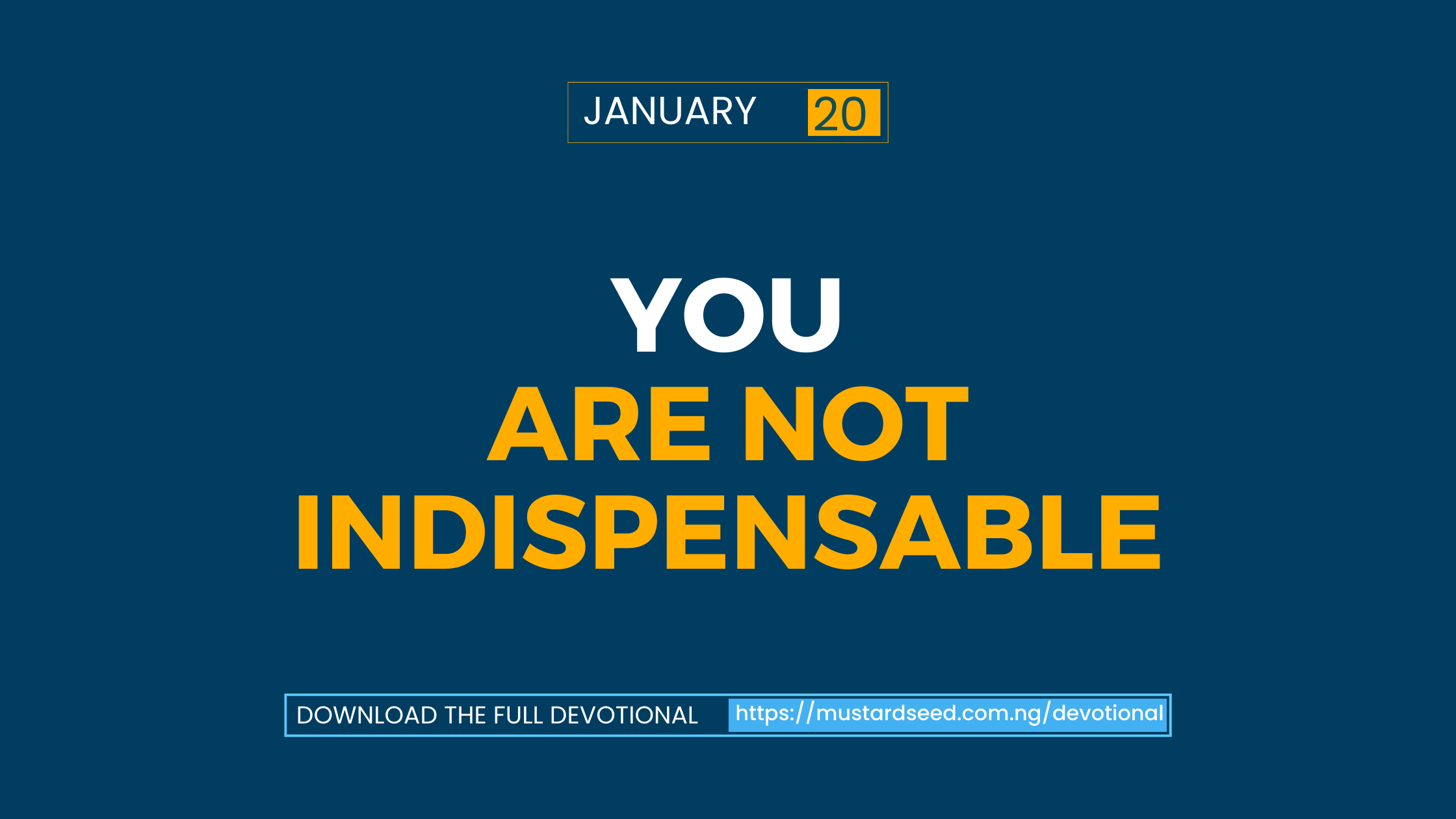 You Are Not Indispensable