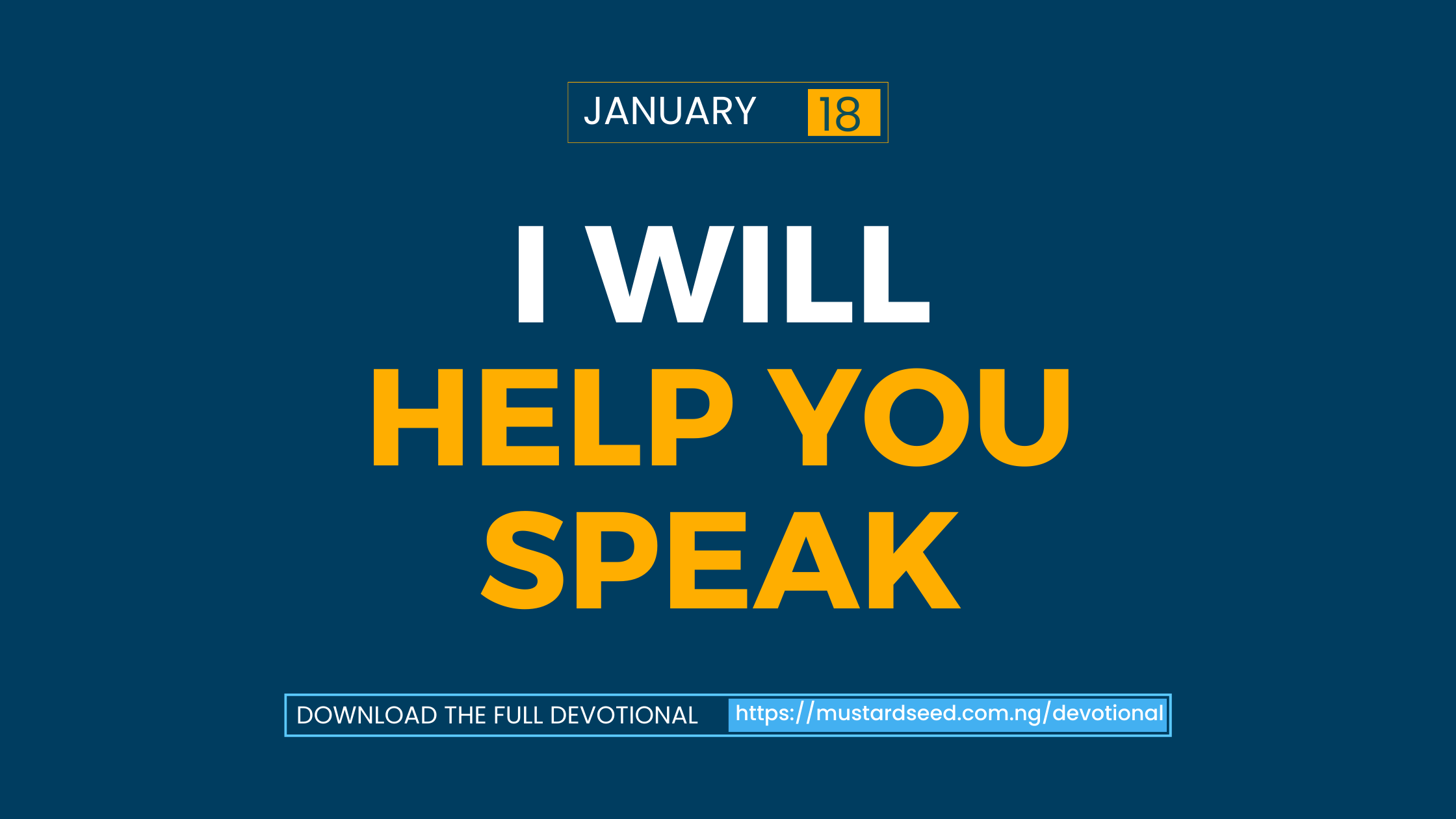 I Will Help You Speak
