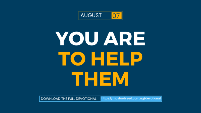 You Are To Help Them