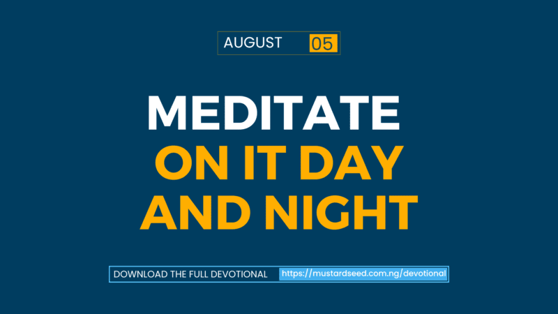 Meditate On It Day And Night