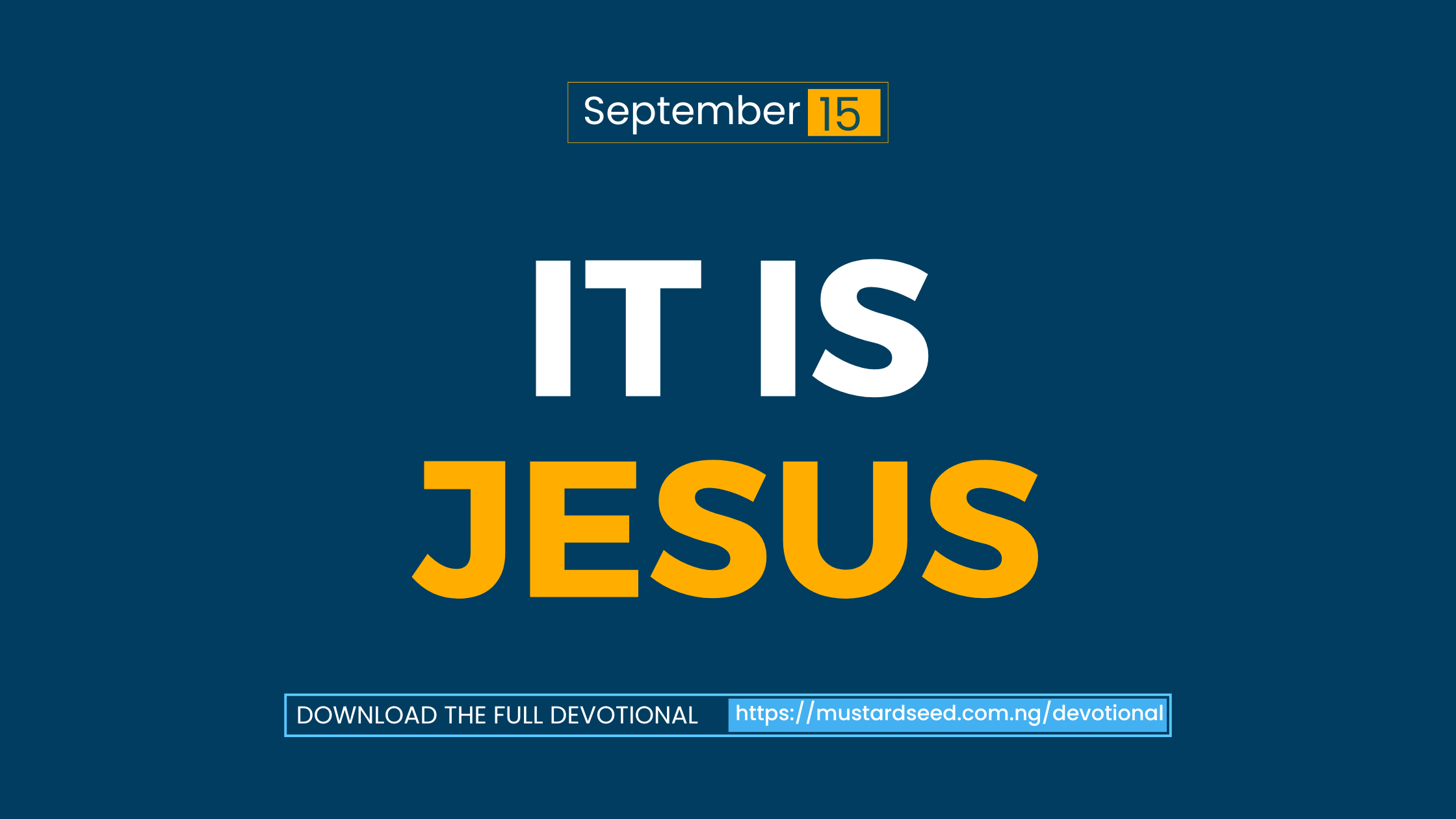 It is Jesus