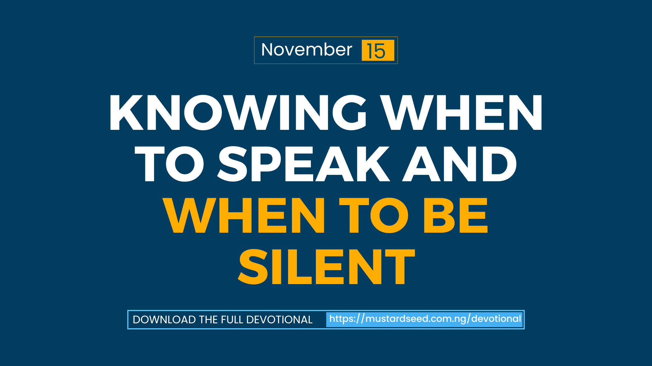 Knowing When to Speak and When to Be Silent