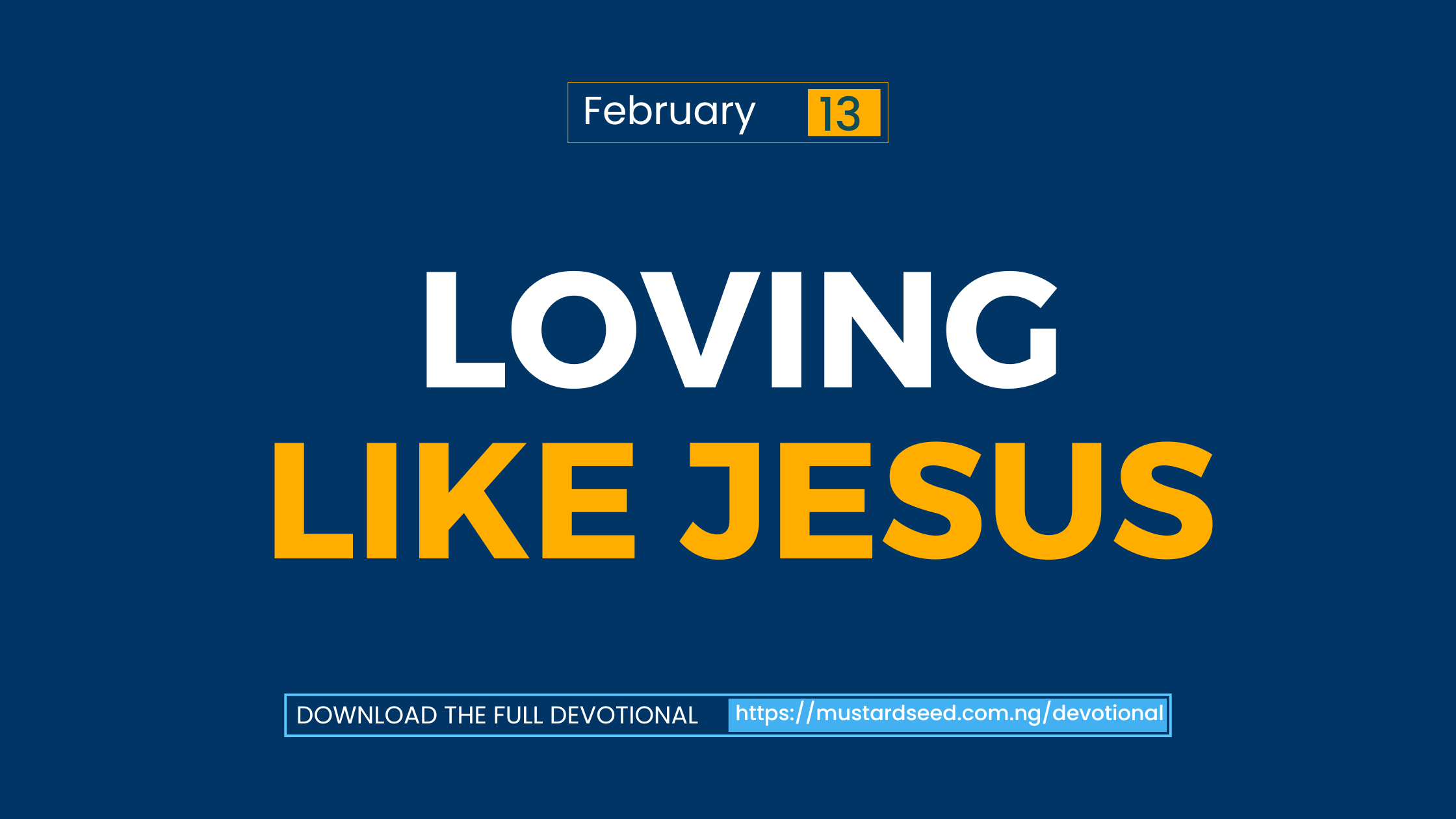 Loving Like Jesus