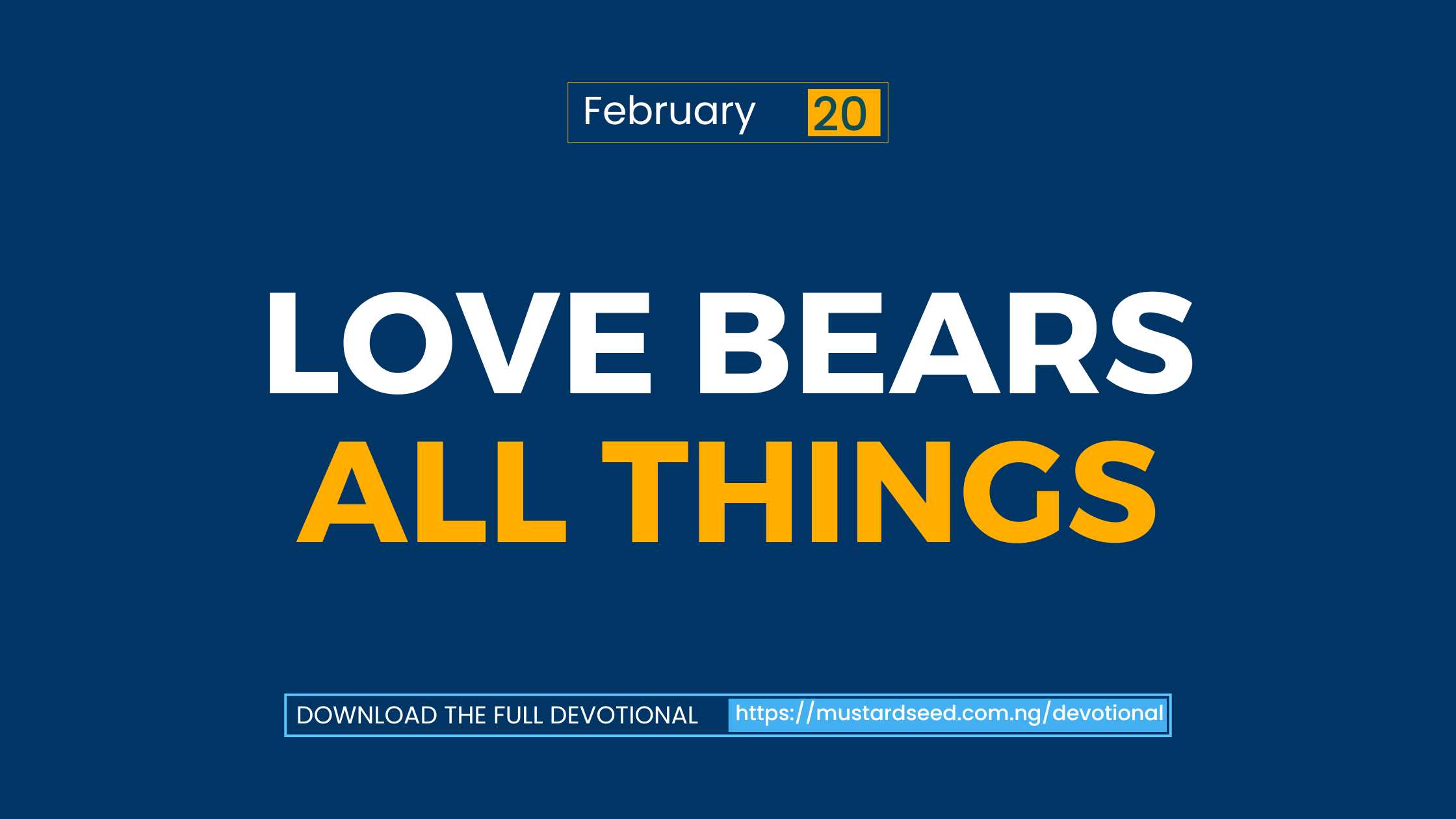 Love Bears All Things