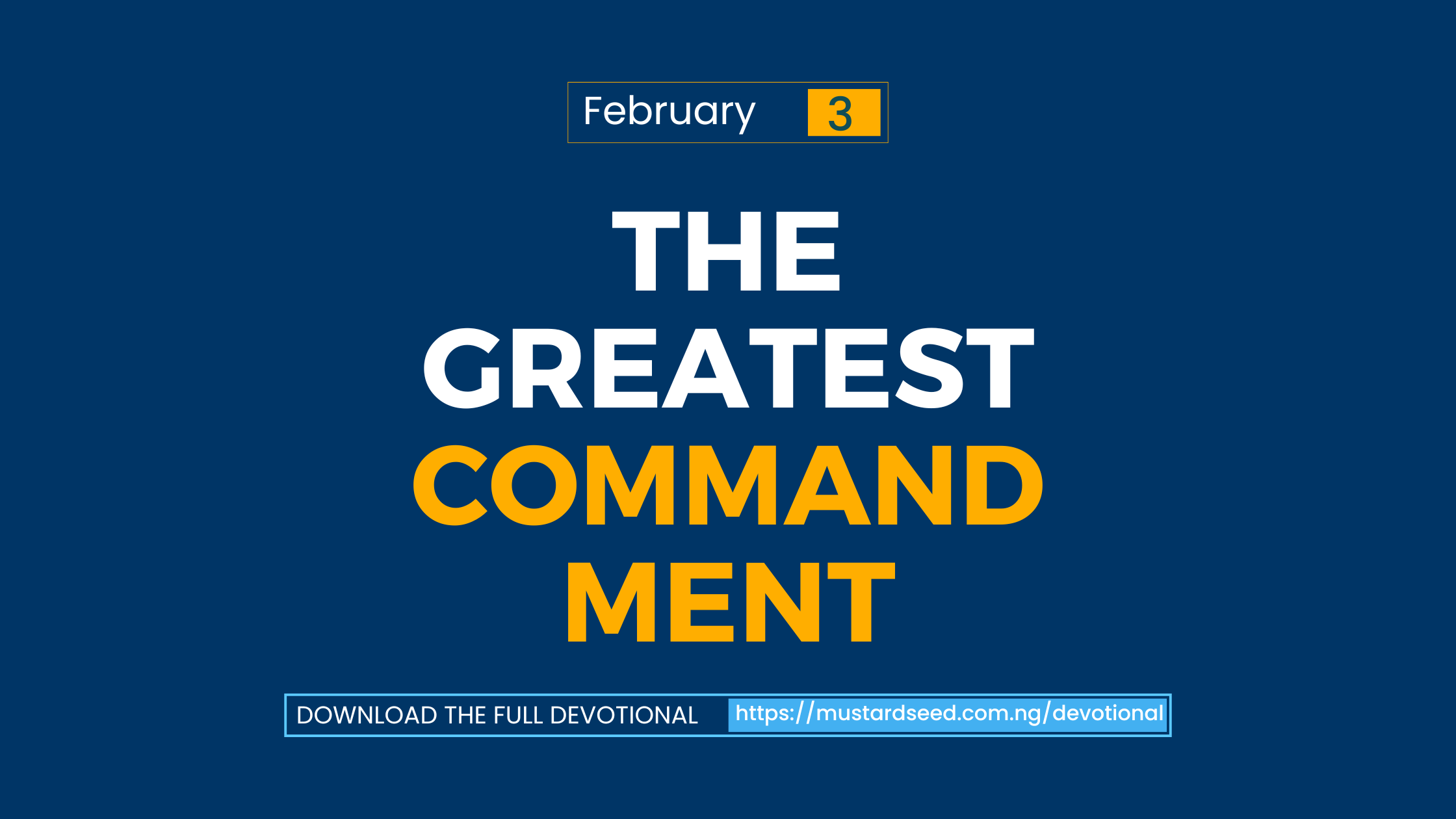 The Greatest Commandment