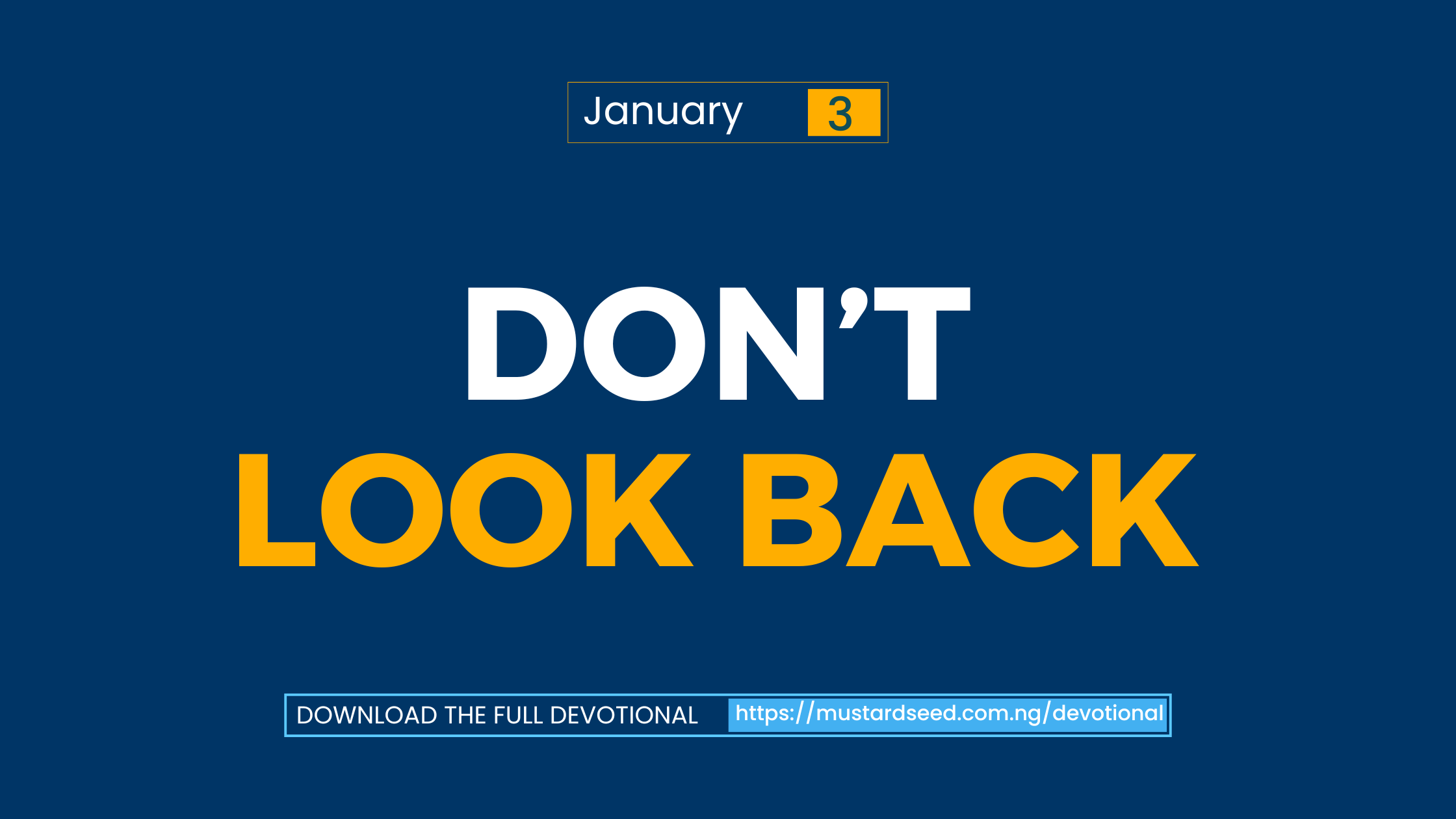 Don’t Look Back