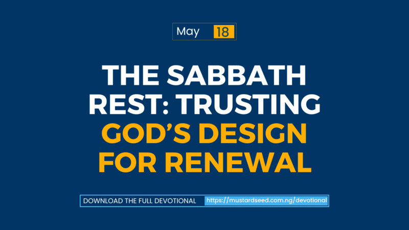 The Sabbath Rest: Trusting God’s Design for Renewal