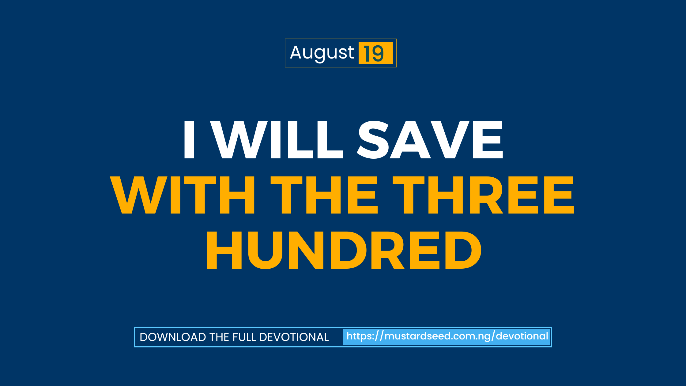 I will save with The Three Hundred