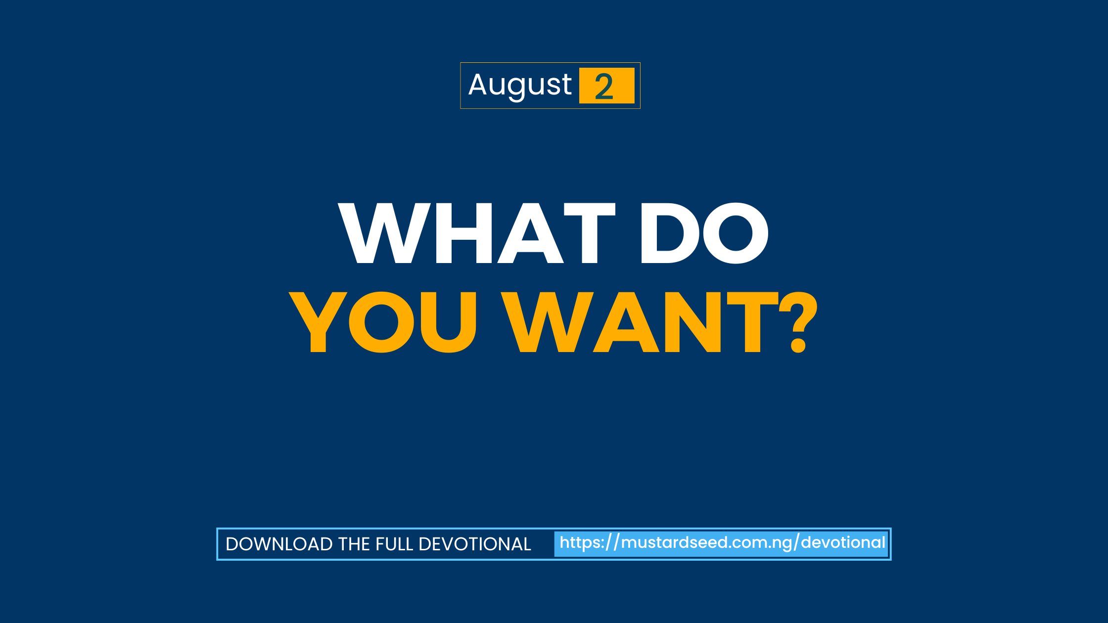 What do you want?
