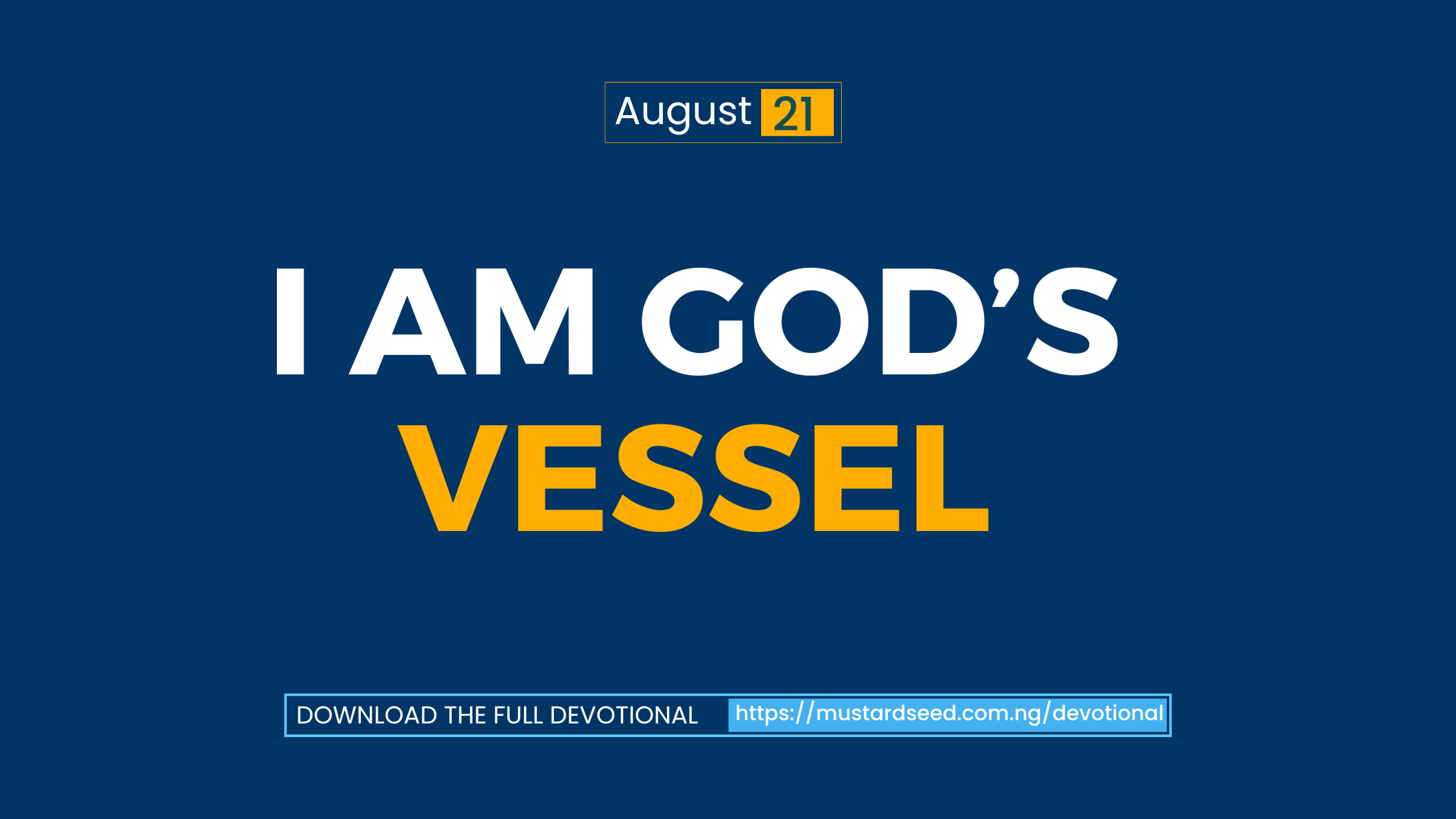 I am God’s Vessel