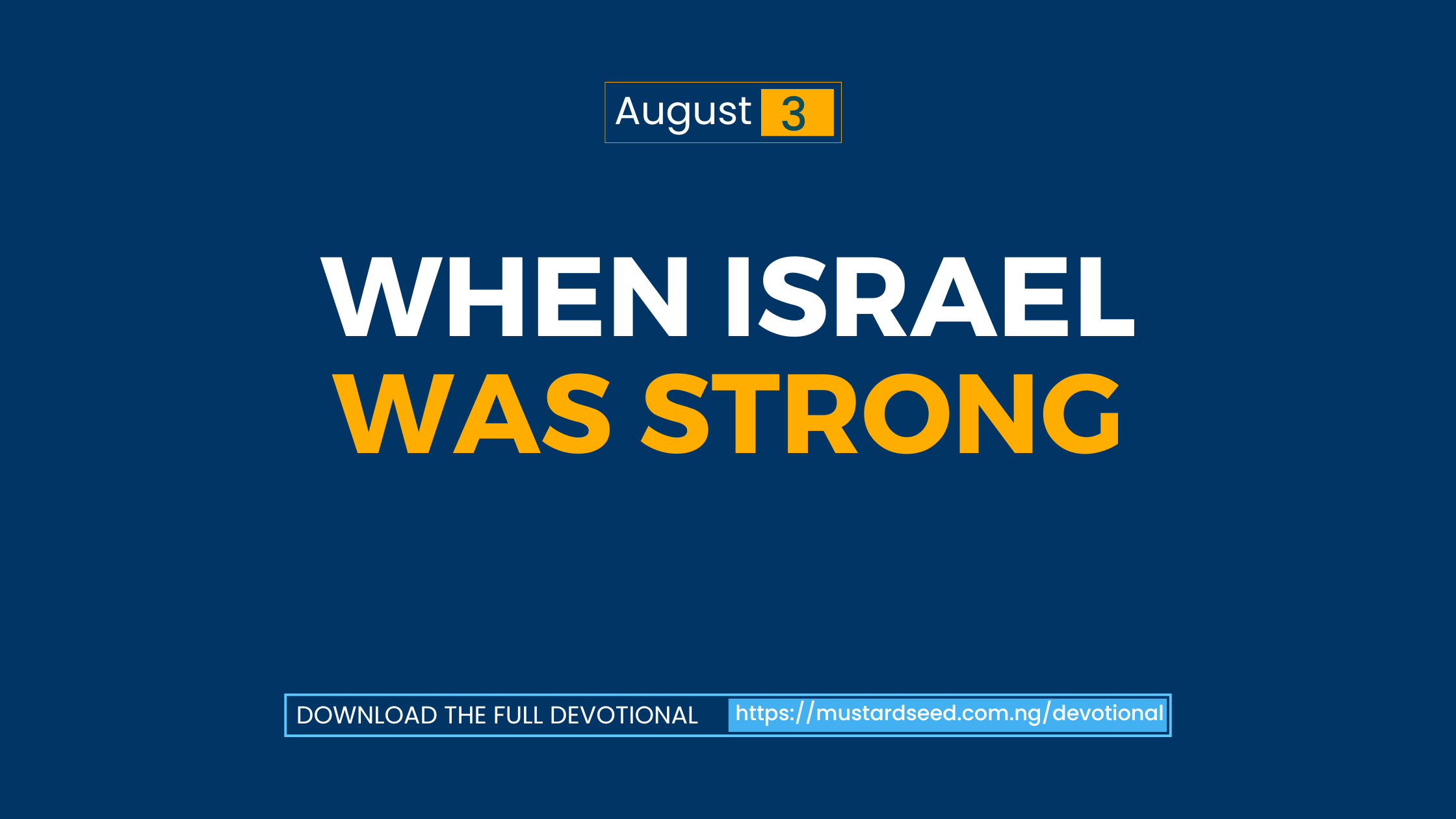 When Israel was strong