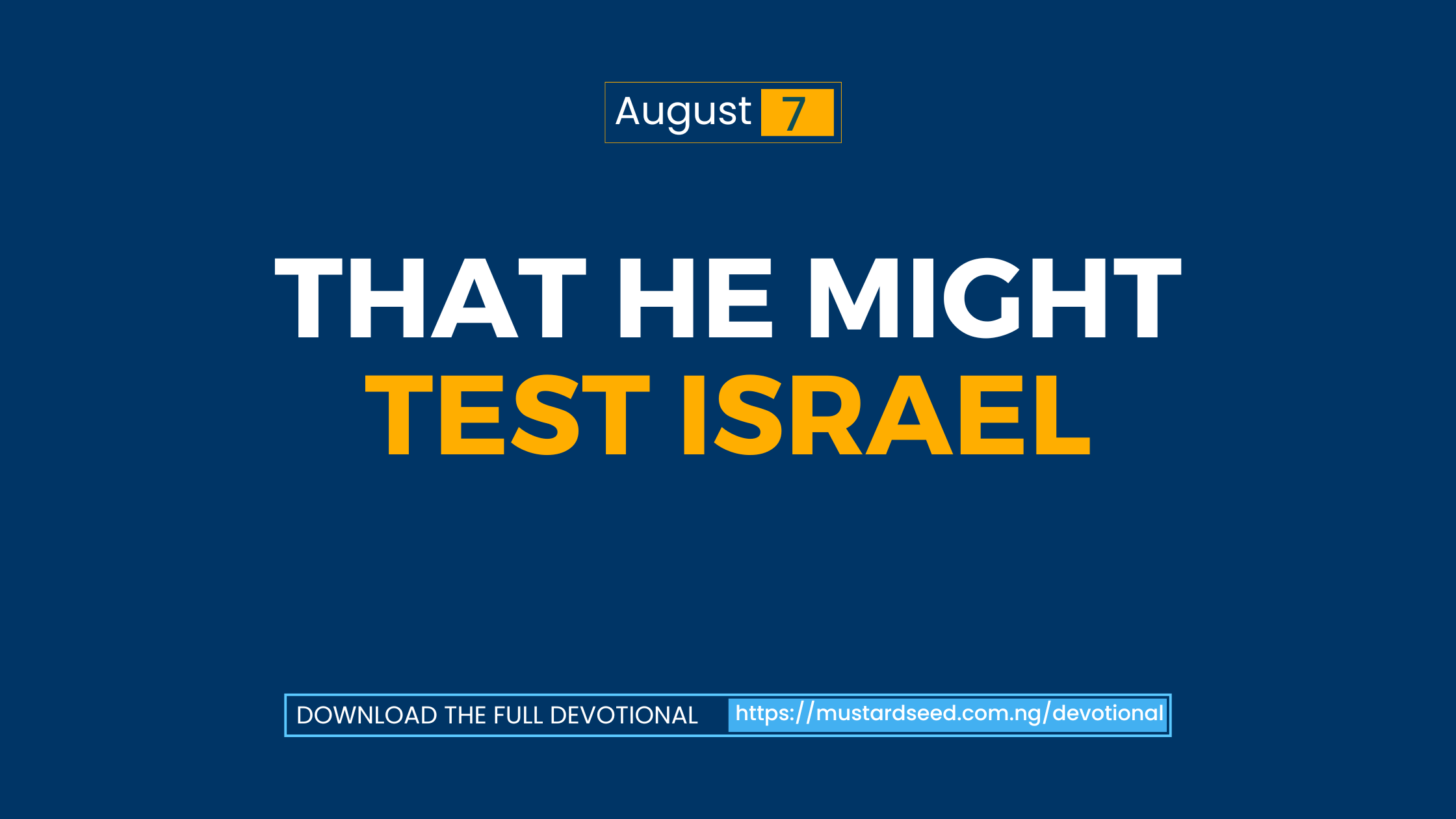 That He might test Israel