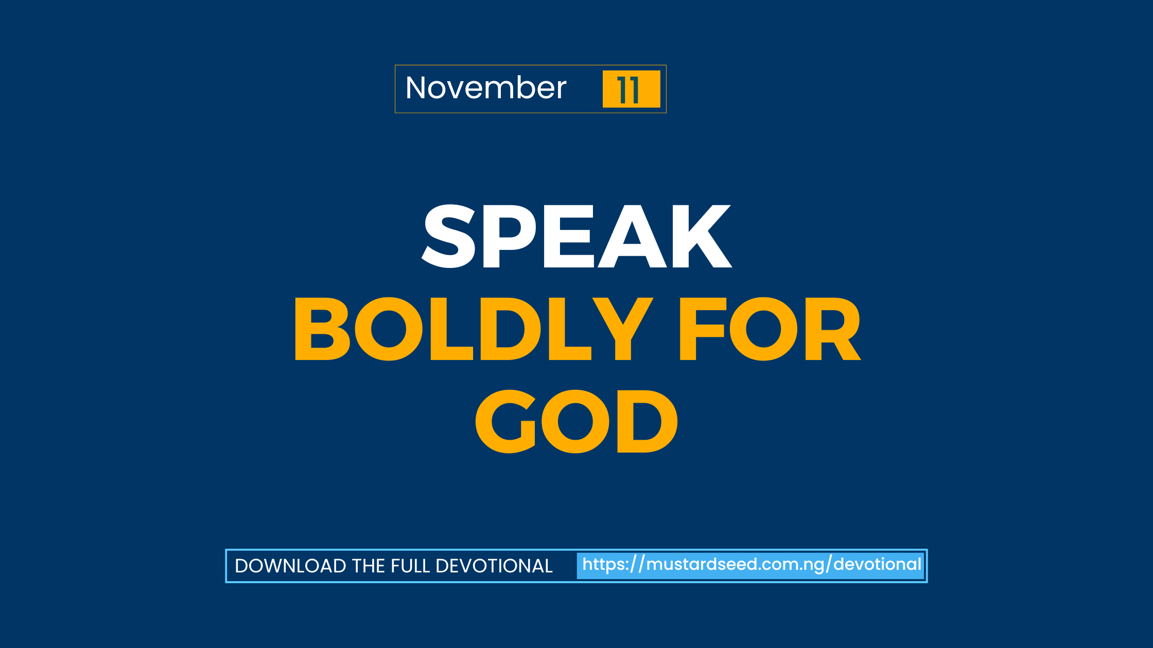 Speak Boldly for God