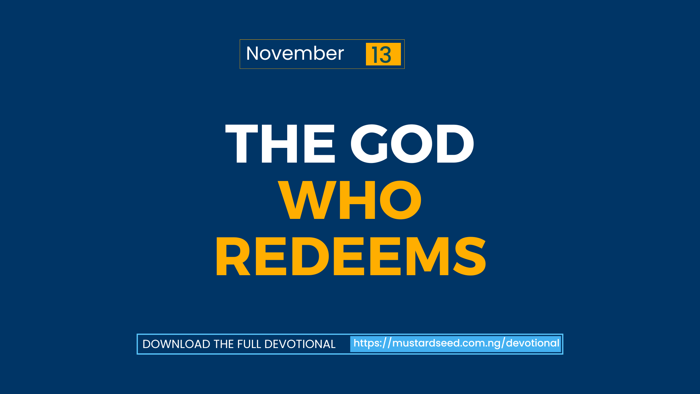 The God Who Redeems