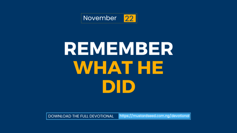 Remember What He Did