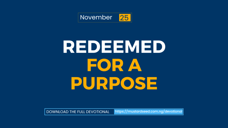 Redeemed for a Purpose