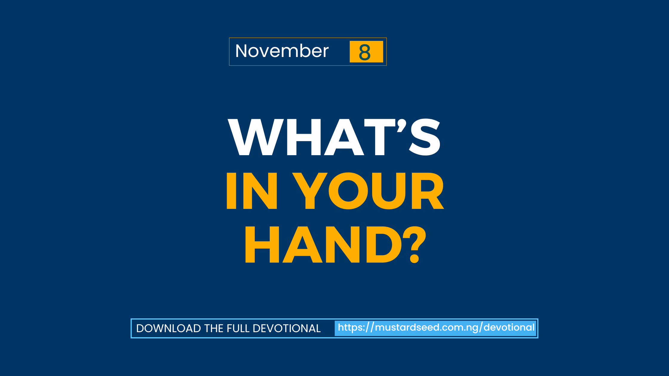 What’s in Your Hand?