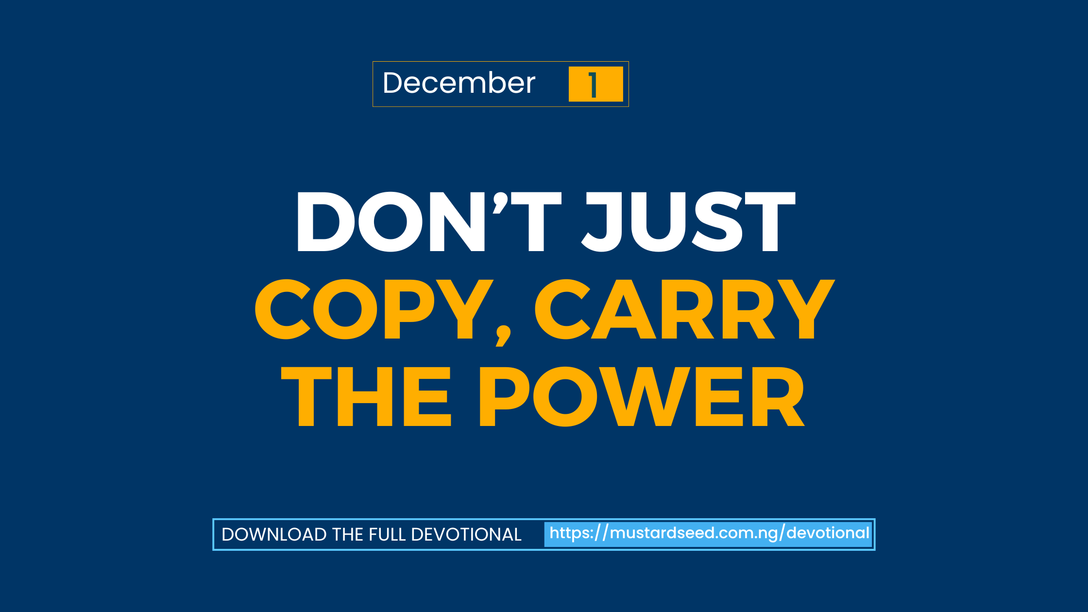 Don’t Just Copy, Carry the Power