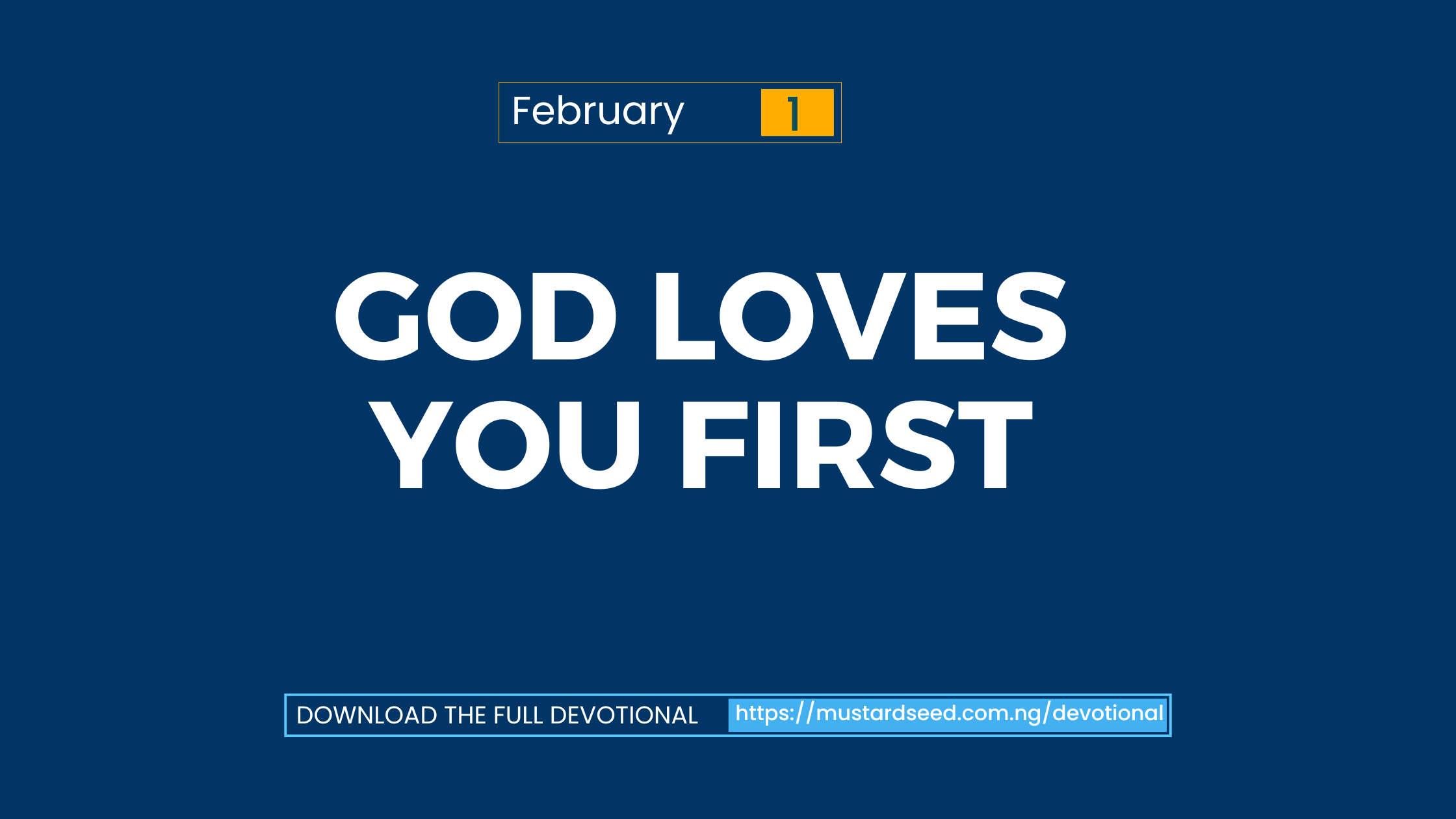 God Loves You First