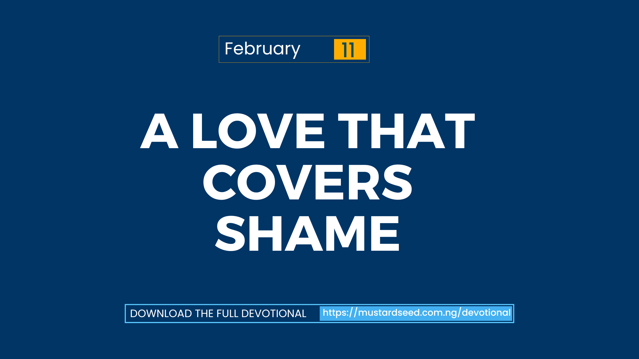 A Love That Covers Shame
