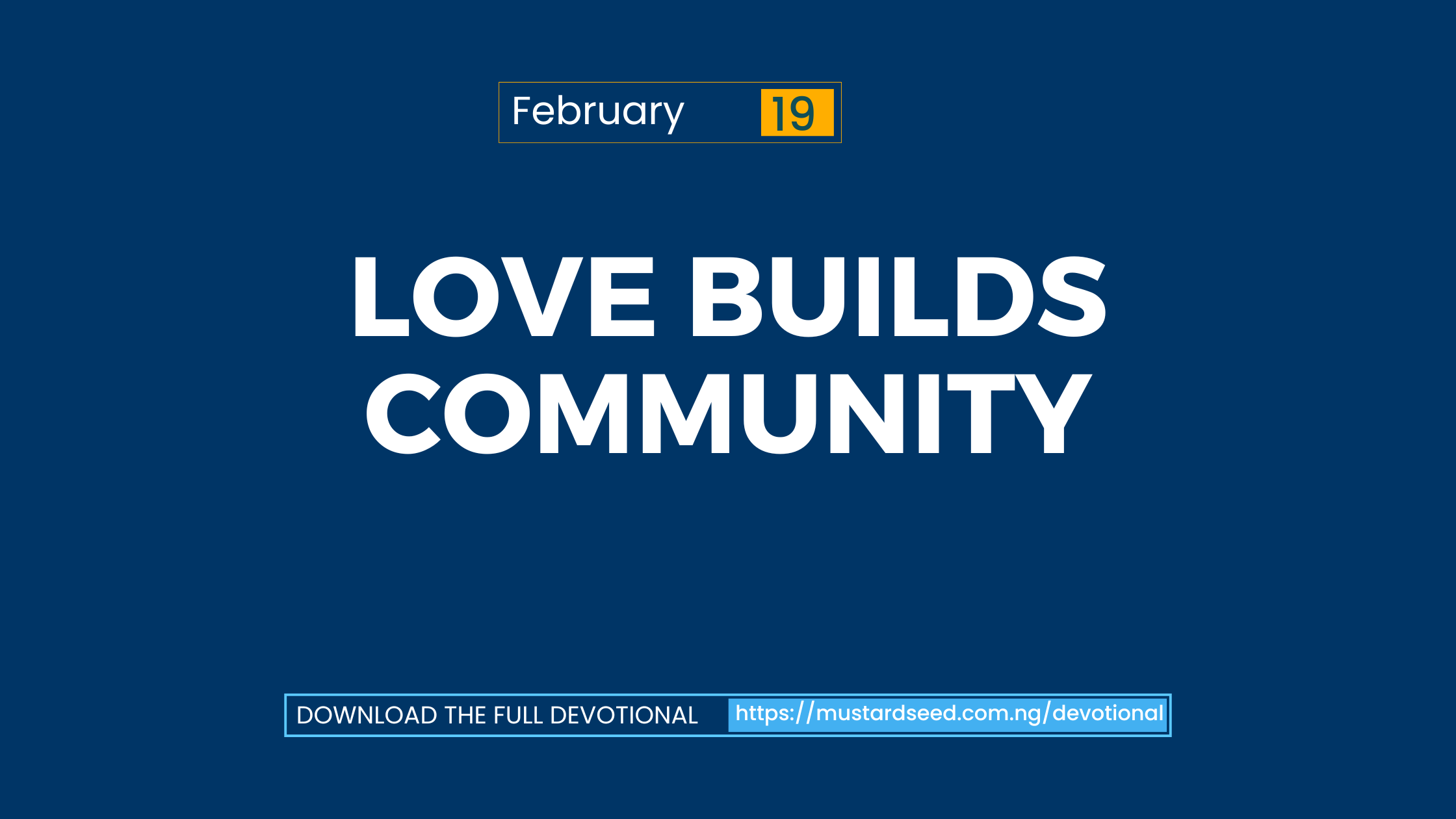 Love Builds Community