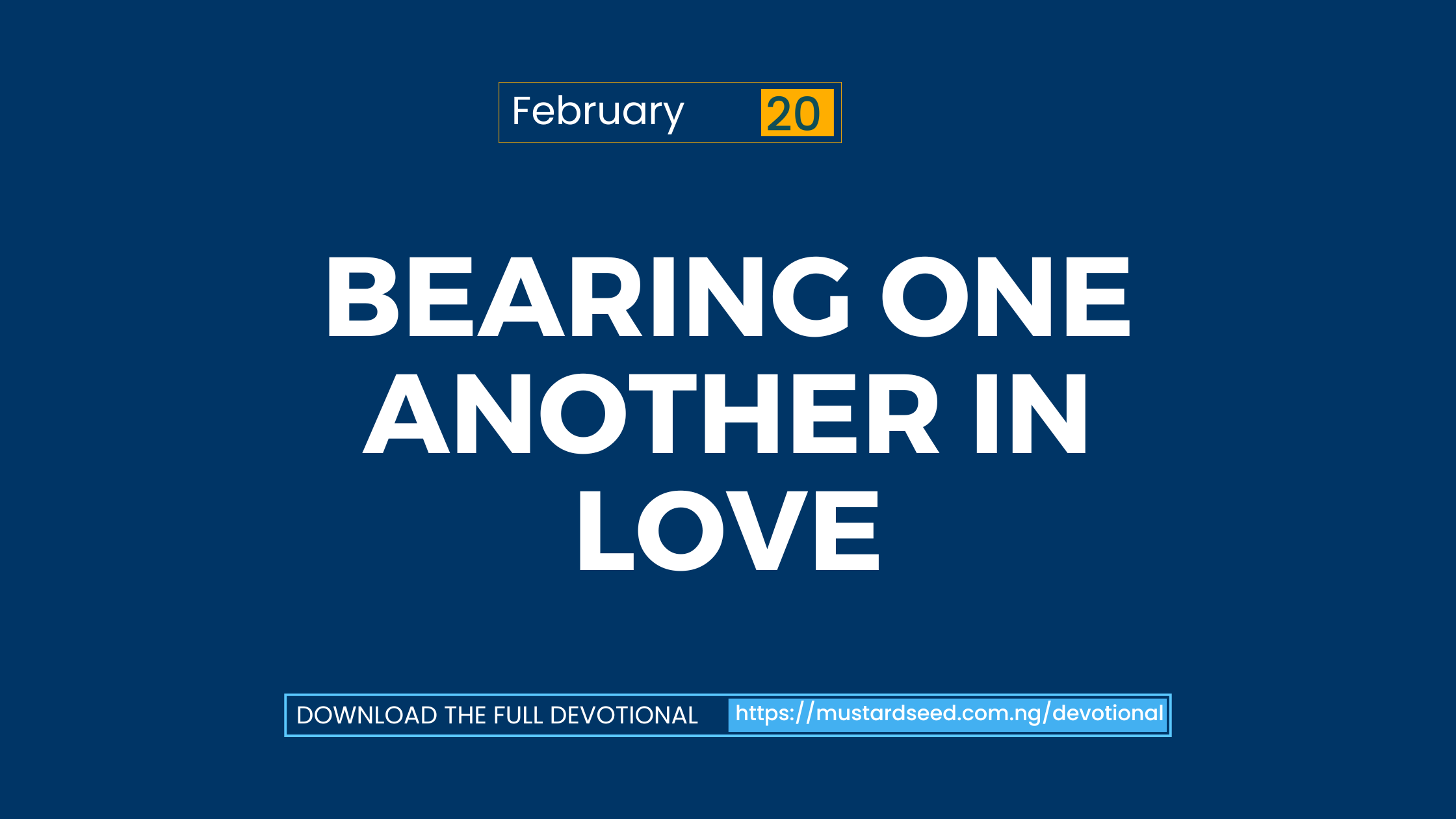 Bearing One Another in Love