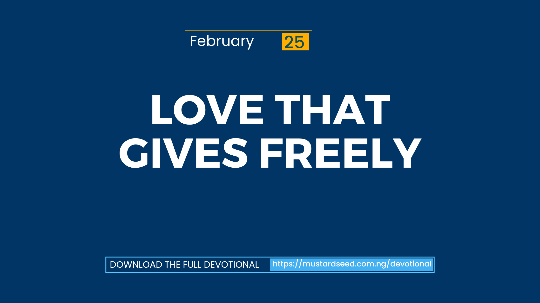 Love That Gives Freely