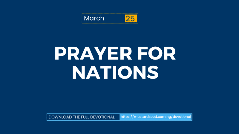 March 25: Prayer for Nations