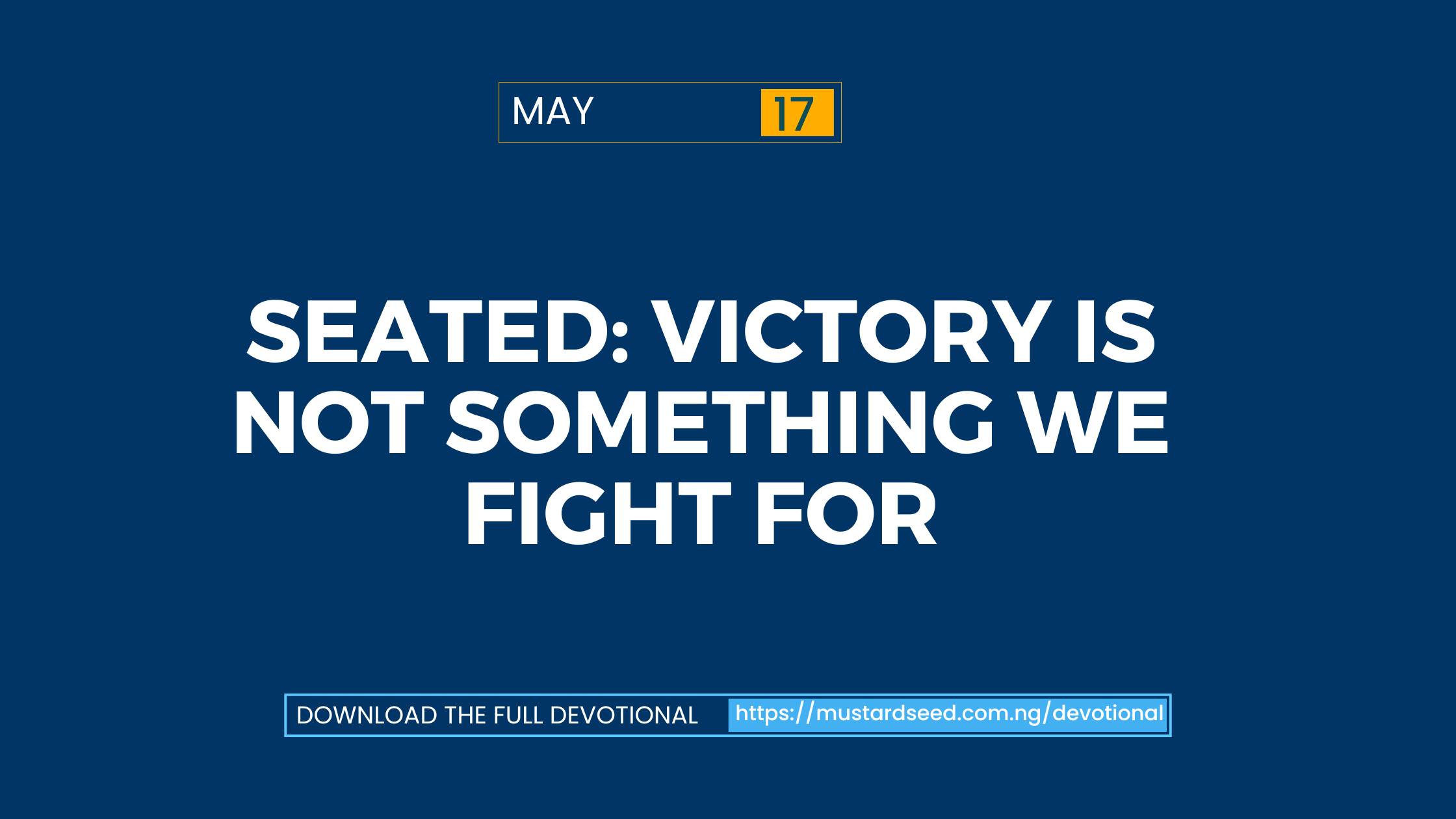  Seated: Victory Is Not Something We Fight For