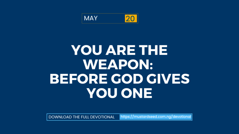 You Are the Weapon: Before God Gives You One