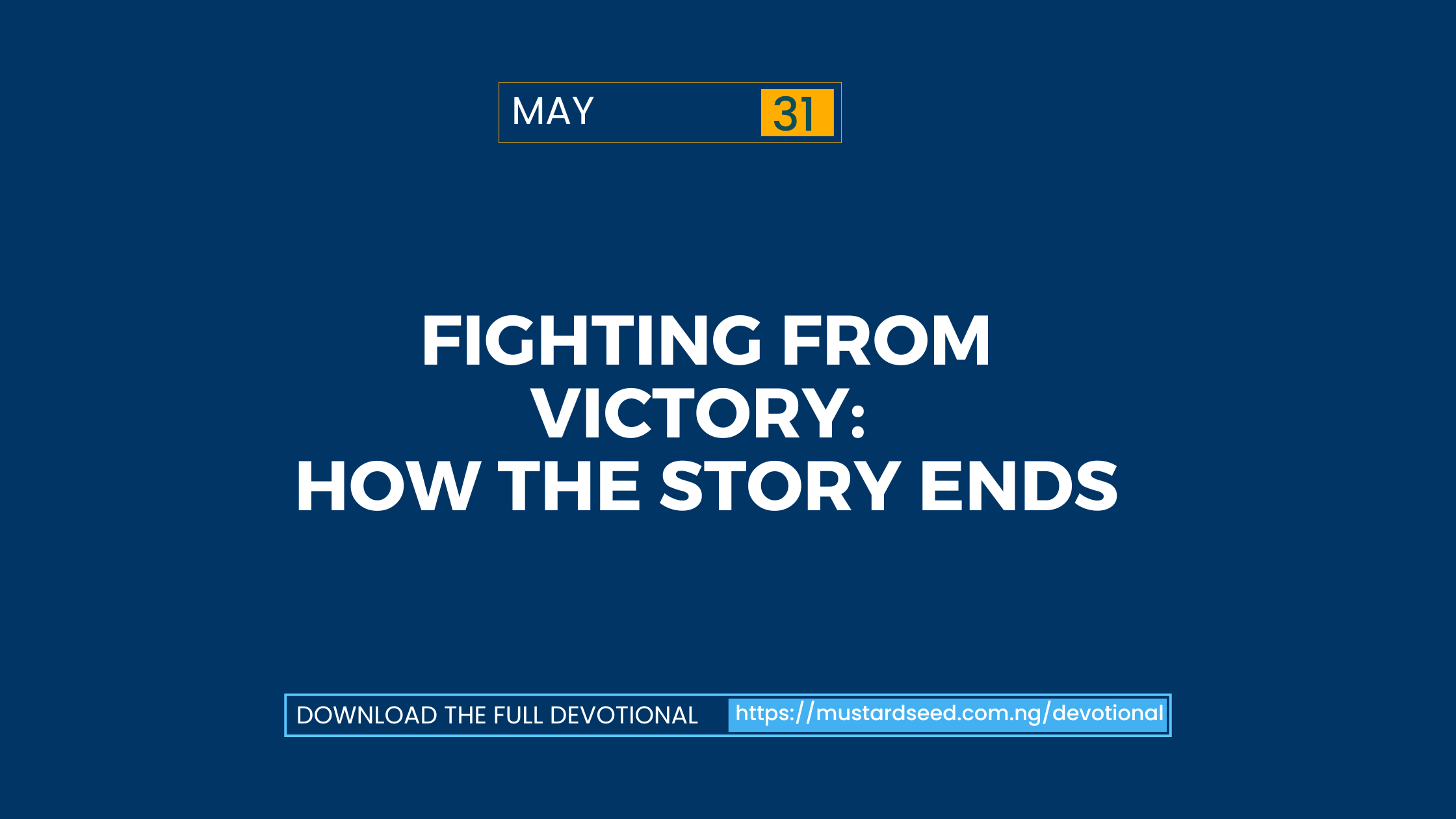 Fighting From Victory: How the Story Ends