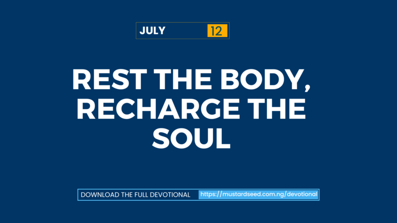 Rest the Body, Recharge the Soul