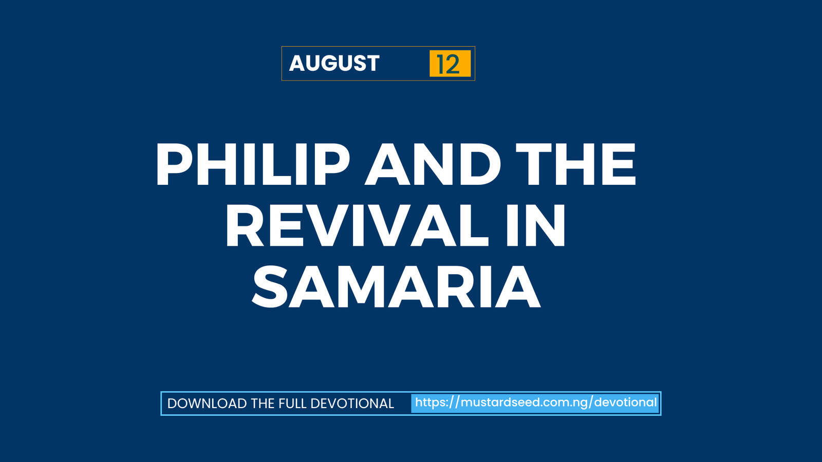 Philip and the Revival in Samaria