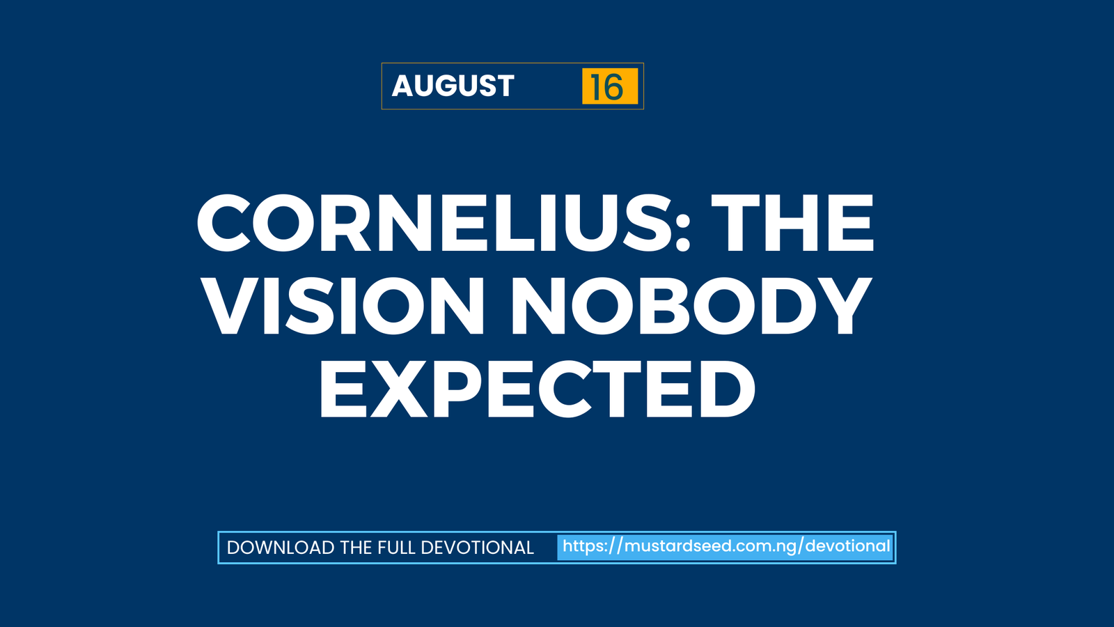 Cornelius: The Vision Nobody Expected
