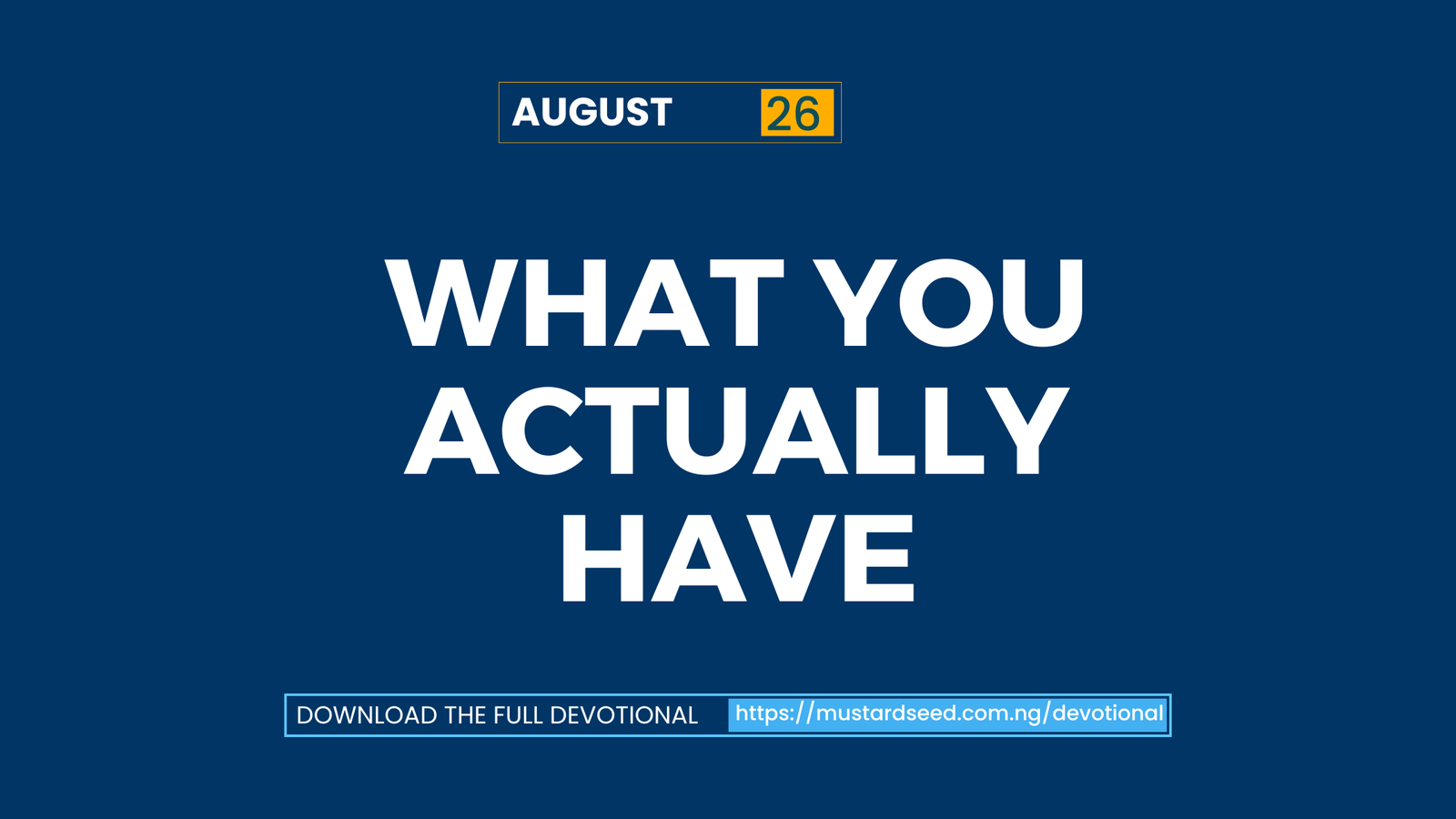 What You Actually Have