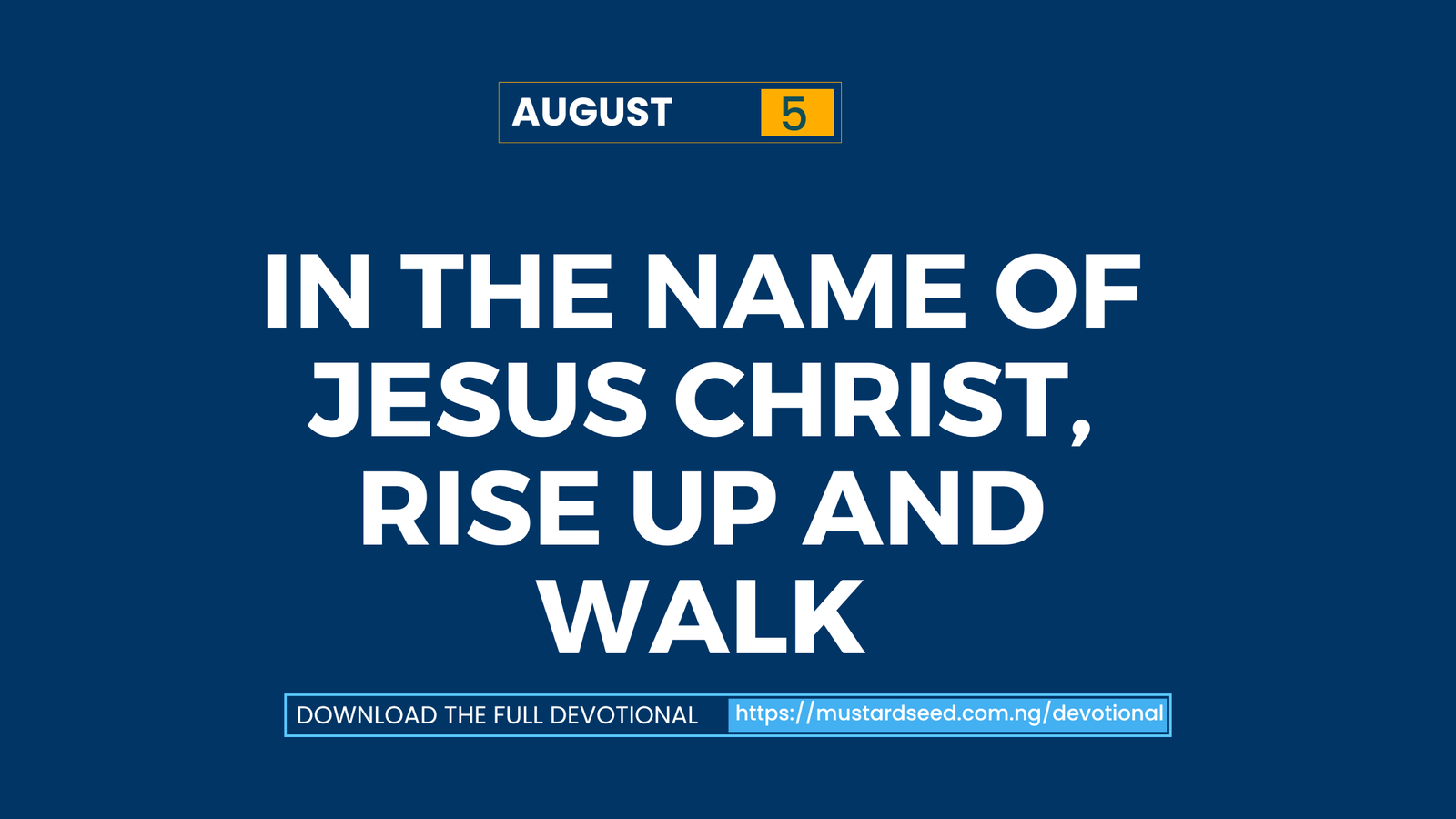 In the Name of Jesus Christ, Rise Up and Walk