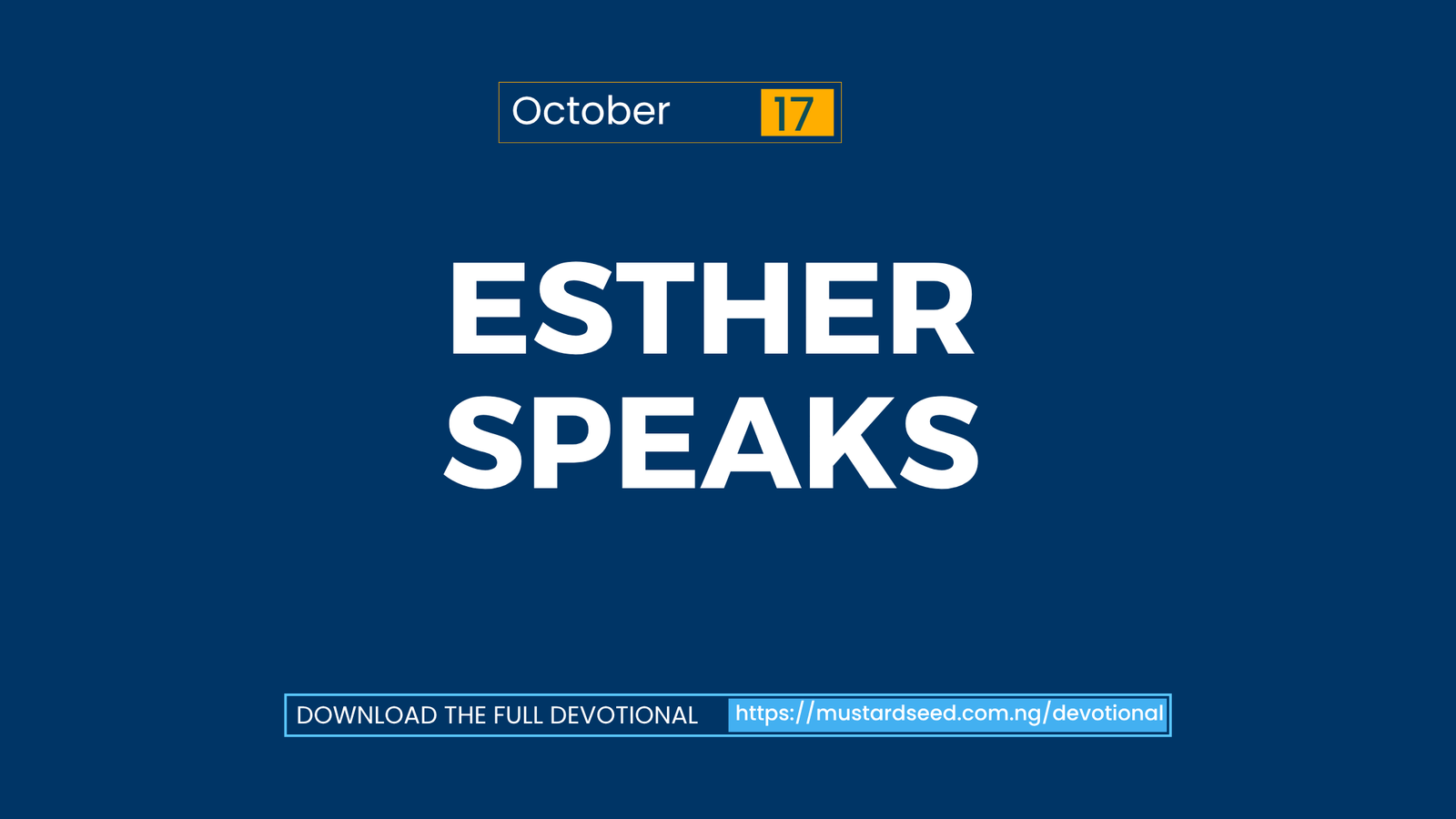 Esther Speaks
