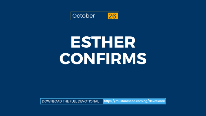 Esther Confirms
