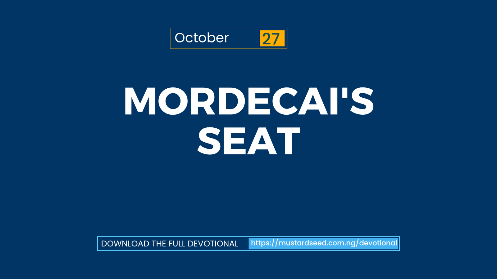 Mordecai’s Seat