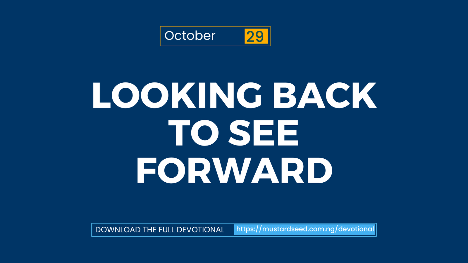 Looking Back to See Forward