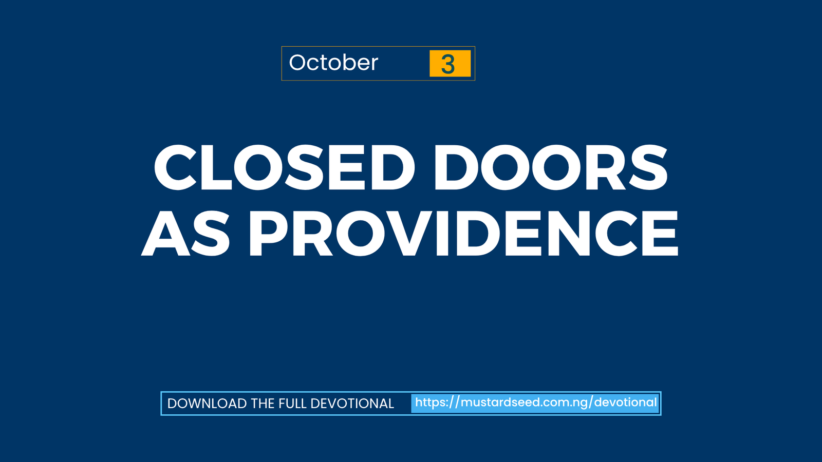 Closed Doors as Providence