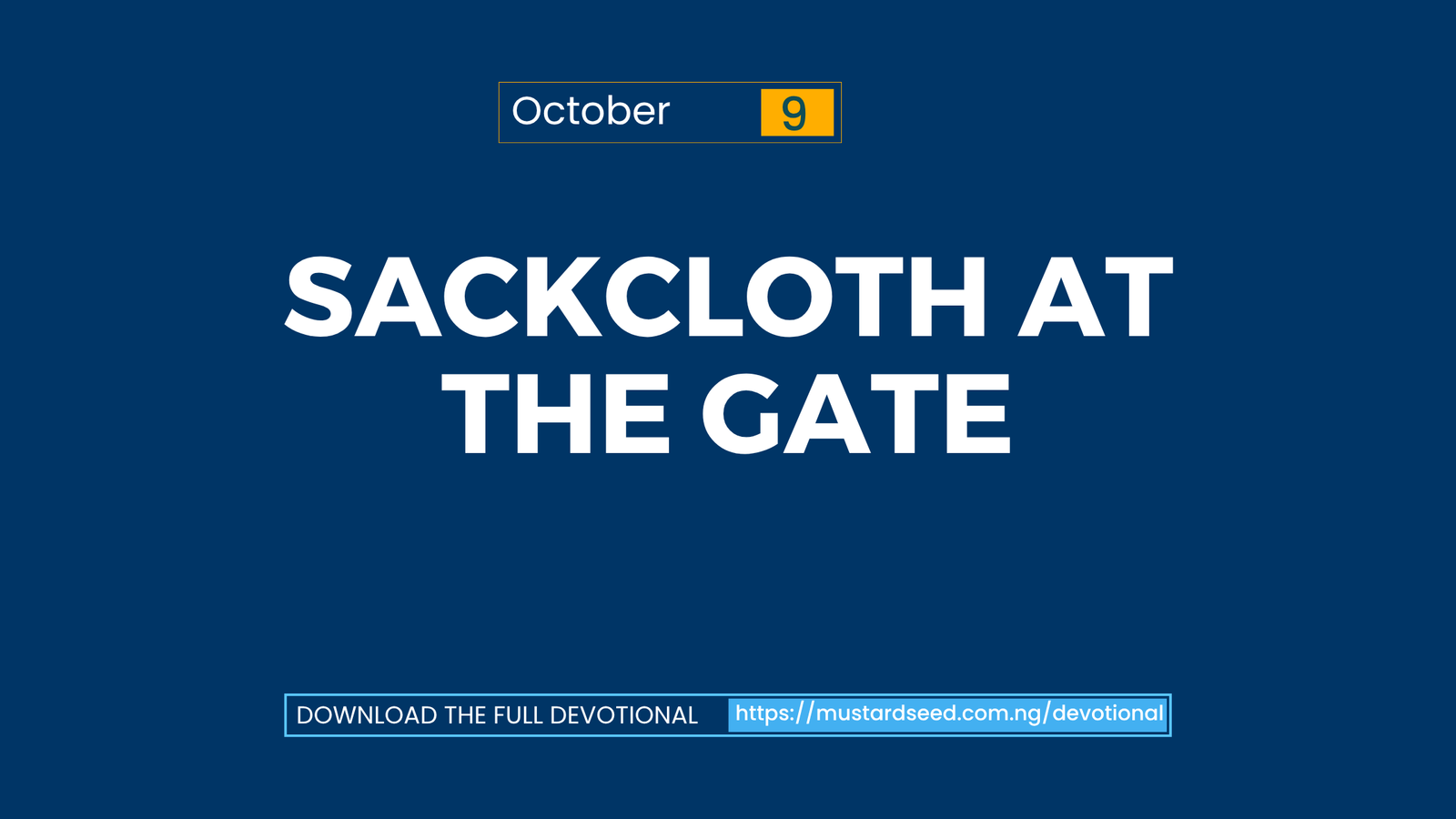 Sackcloth at the Gate